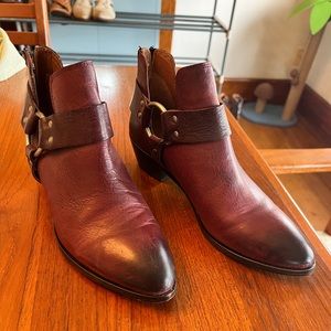 Frye Burgundy Harness Boots 8.5